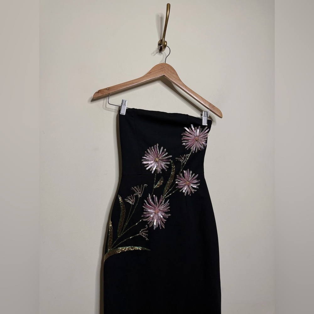 STAUD Brooke Dress in Dahlia Daydream Black - Picture 6 of 9
